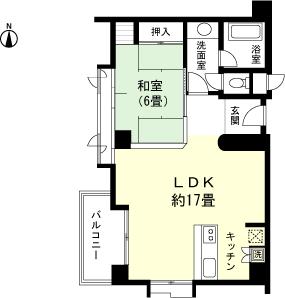 Floor plan. 1LDK, Price 3.9 million yen, Occupied area 54.86 sq m , Balcony area 4.94 sq m