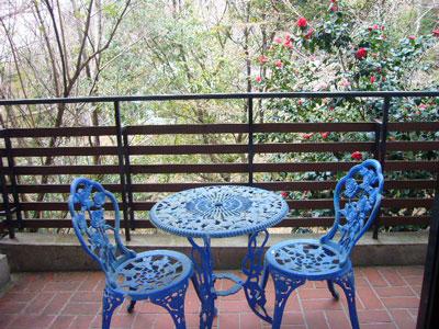 Balcony. Second floor balcony. Leave a tee time while looking at the forest