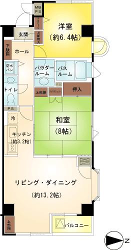 Floor plan. 2LDK, Price 15 million yen, Occupied area 70.98 sq m , Balcony area 3 sq m