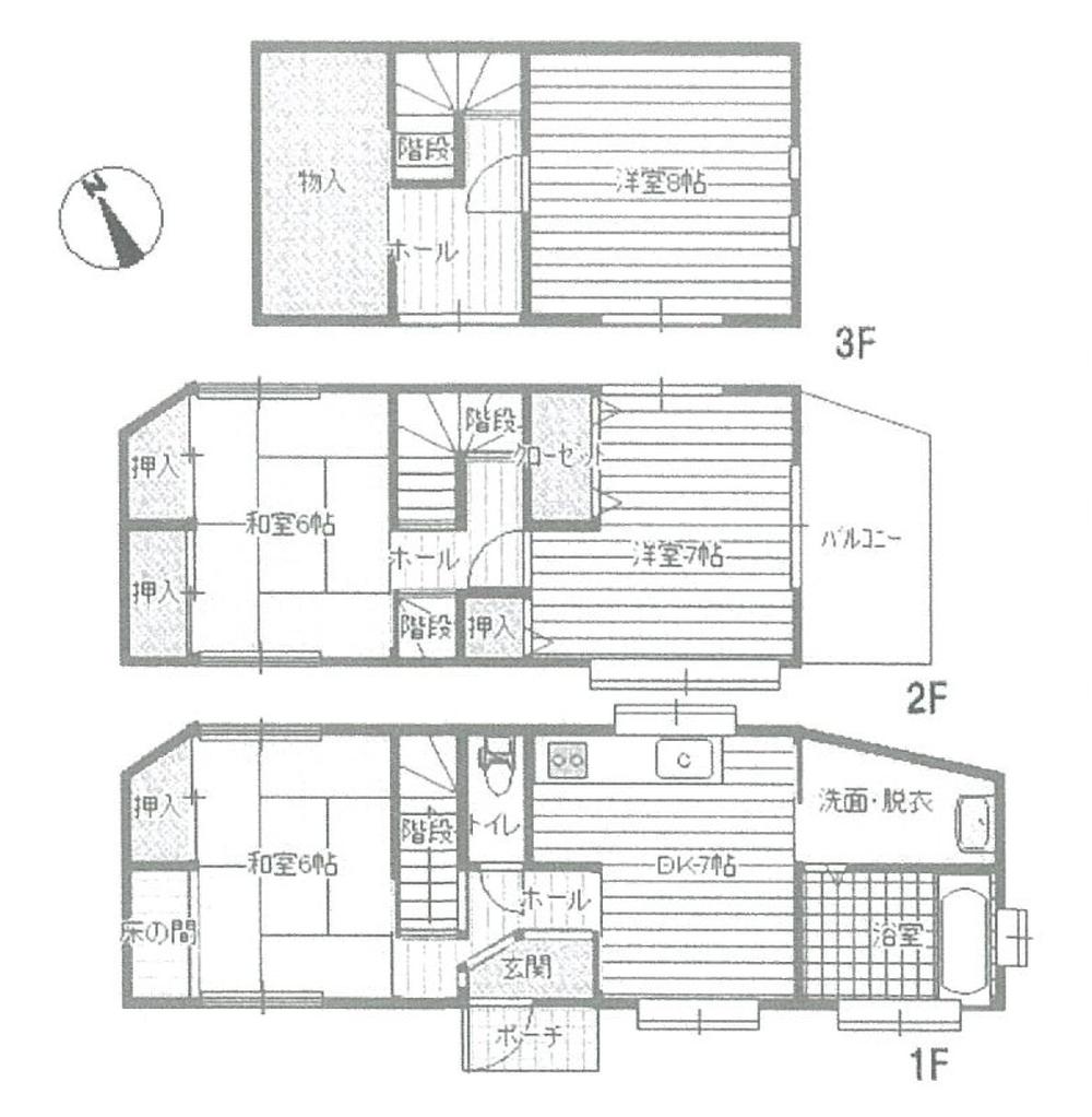 Floor plan. 13.8 million yen, 4DK, Land area 89.87 sq m , Building area 91.04 sq m floor plan