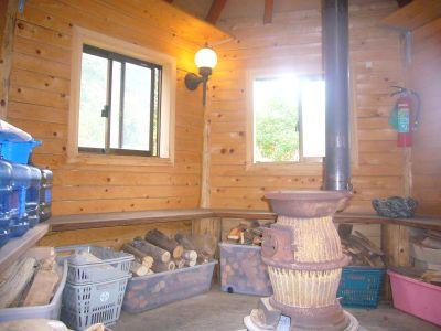 Other local. Pavilion inside. There is a wood-burning stove.