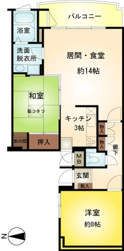 Floor plan. 2LDK, Price 7 million yen, Occupied area 69.55 sq m , Balcony area 7.58 sq m