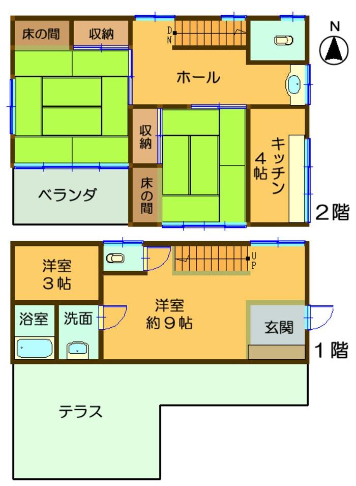 Floor plan. 13.8 million yen, 3K, Land area 267.05 sq m , Building area 84.24 sq m