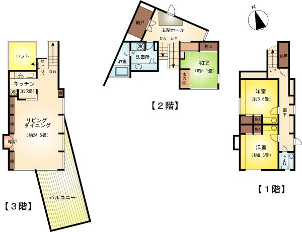 Floor plan. 59,800,000 yen, 3LDK, Land area 762 sq m , Building area 175.1 sq m