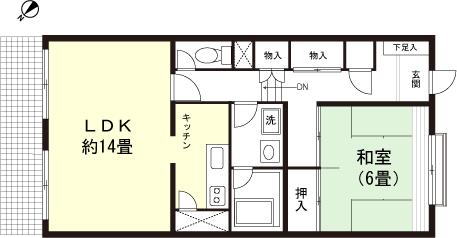 Floor plan. 1LDK, Price 2.6 million yen, Occupied area 64.91 sq m floor plan
