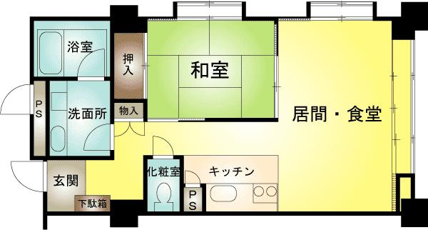 Floor plan. 1LDK, Price 5.3 million yen, Occupied area 51.68 sq m