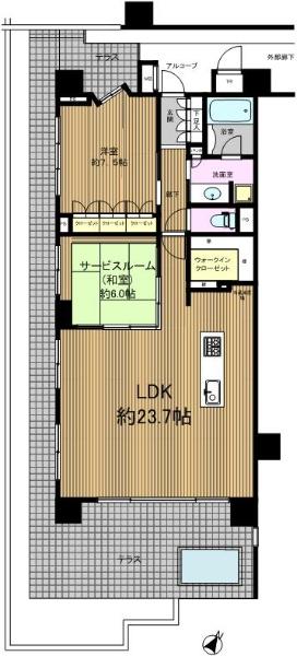 Floor plan. 1LDK + S (storeroom), Price 32,800,000 yen, Occupied area 81.34 sq m