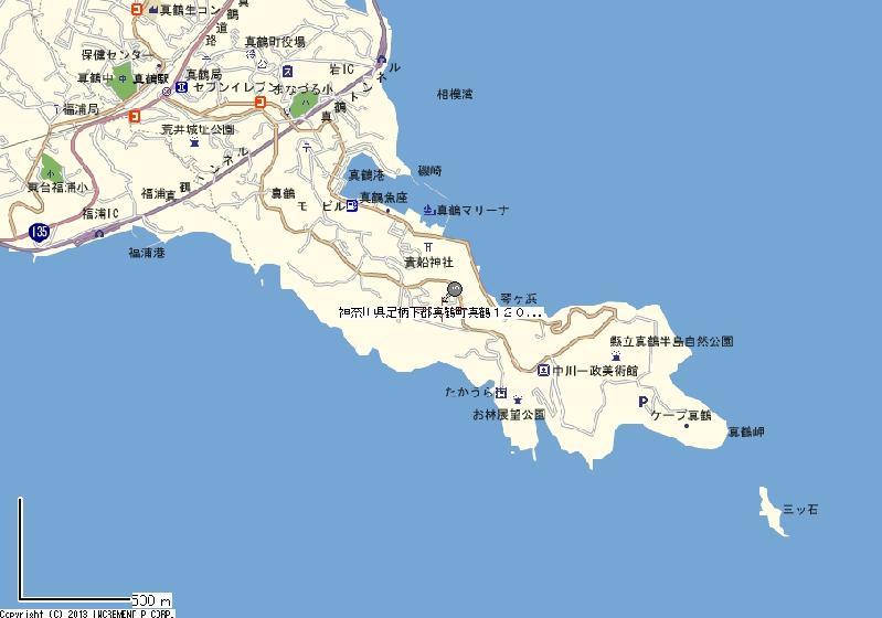 Local guide map. Manazuru 6 minutes by bus from the station stop "Ohama mouth", Walk is a 2-minute.