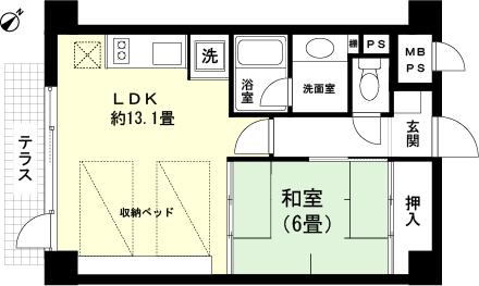 Floor plan. 1LDK, Price 4.8 million yen, Occupied area 46.75 sq m floor plan