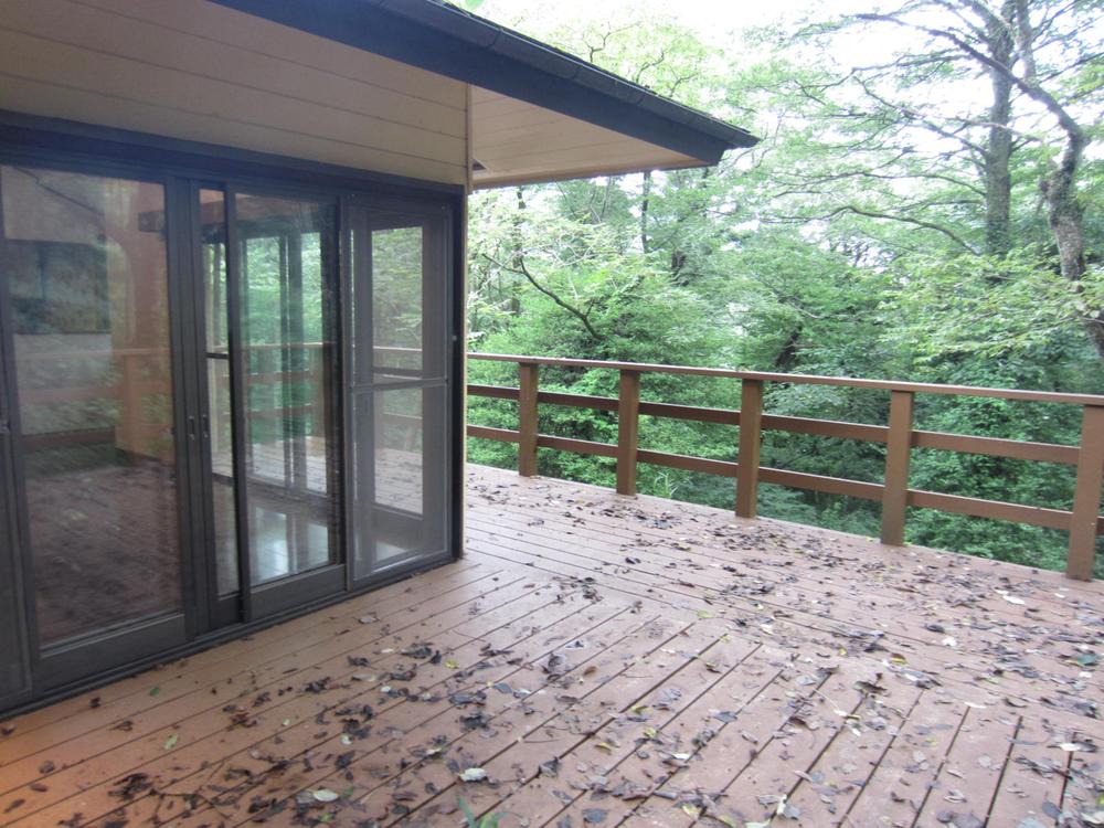 Balcony. Wood deck