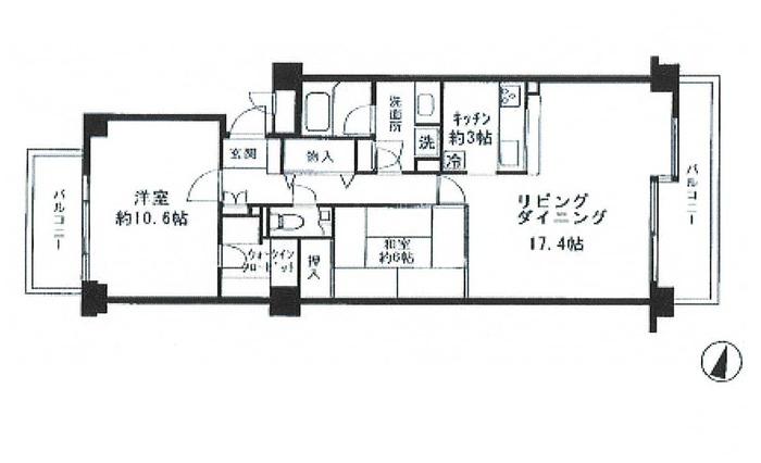 Floor plan. 2LDK, Price 17,900,000 yen, Footprint 87.6 sq m , Balcony area 12.53 sq m