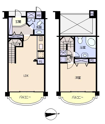 Floor plan. 1LDK, Price 15.8 million yen, Occupied area 76.31 sq m , Balcony area 13.74 sq m