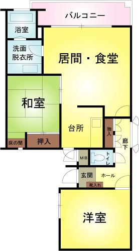 Floor plan. 2LDK, Price 6 million yen, Occupied area 72.22 sq m , Balcony area 7.58 sq m