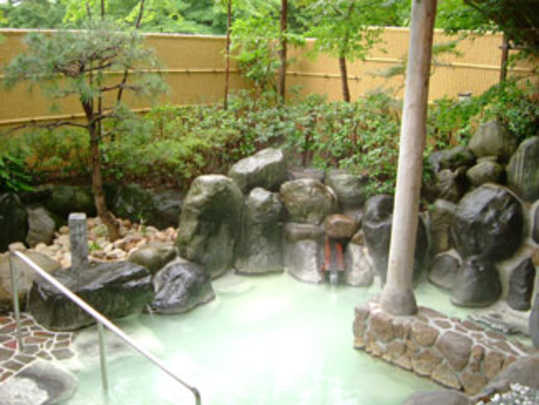 Bathroom. Open-air bath is the hot water of cloudiness as you can see