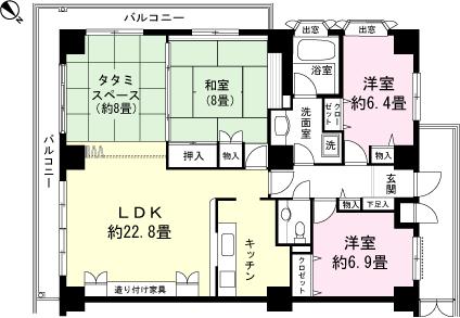 Floor plan. 4LDK, Price 14.8 million yen, The area occupied 117.5 sq m , Balcony area 17.7 sq m floor plan