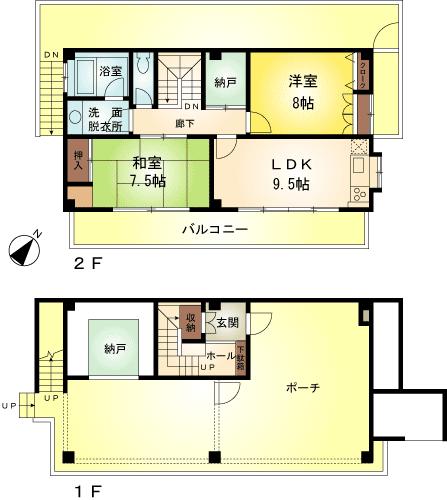 Floor plan. 22,800,000 yen, 2LDK + S (storeroom), Land area 1,658 sq m , Building area 104.64 sq m