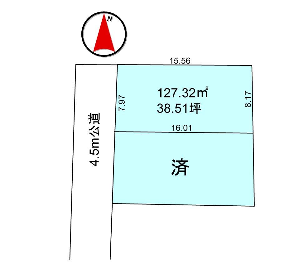 Compartment figure. Land price 17.8 million yen, Land area 127.32 sq m