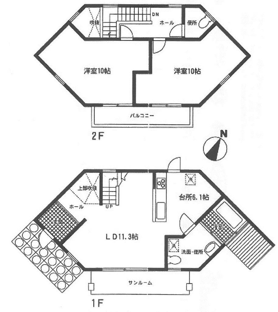 Floor plan. 22,800,000 yen, 2LDK, Land area 332.63 sq m , Building area 96.88 sq m
