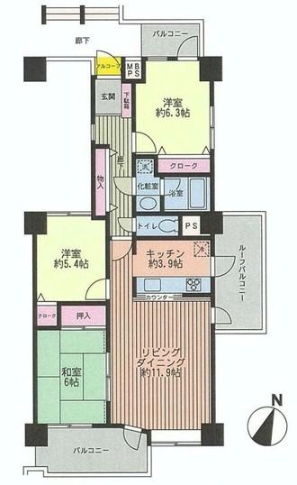Floor plan. 3LDK, Price 12 million yen, Occupied area 81.18 sq m , Balcony area 10.52 sq m