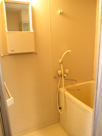 Bath. Happy bus toilet by