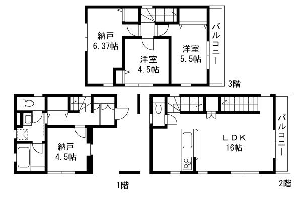 Floor plan. 29,800,000 yen, 2LDK+2S, Land area 55.93 sq m , Building area 99.6 sq m