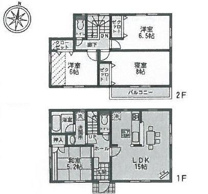 Floor plan. (1 Building), Price 24,800,000 yen, 4LDK, Land area 100.01 sq m , Building area 93.86 sq m