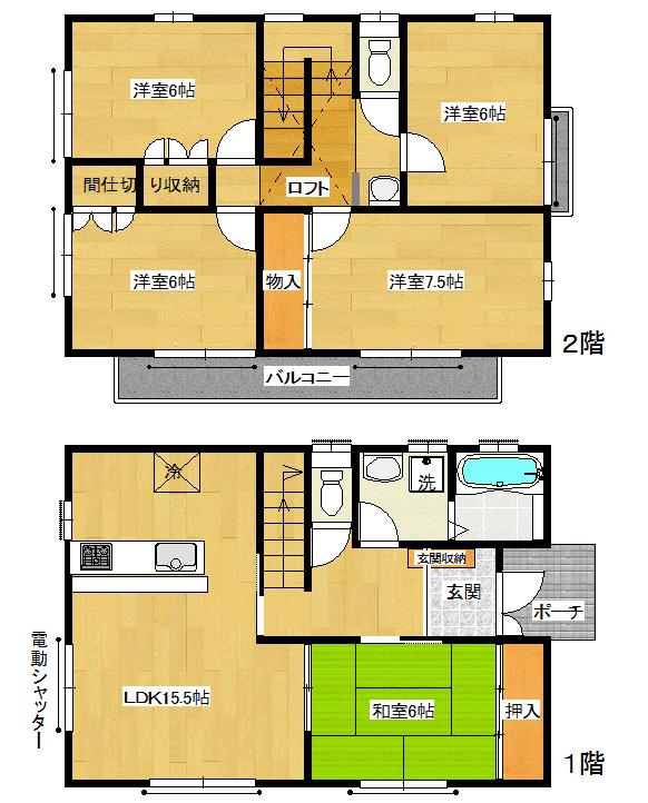 Floor plan. 39,800,000 yen, 5LDK + S (storeroom), Land area 134.14 sq m , Building area 114.27 sq m