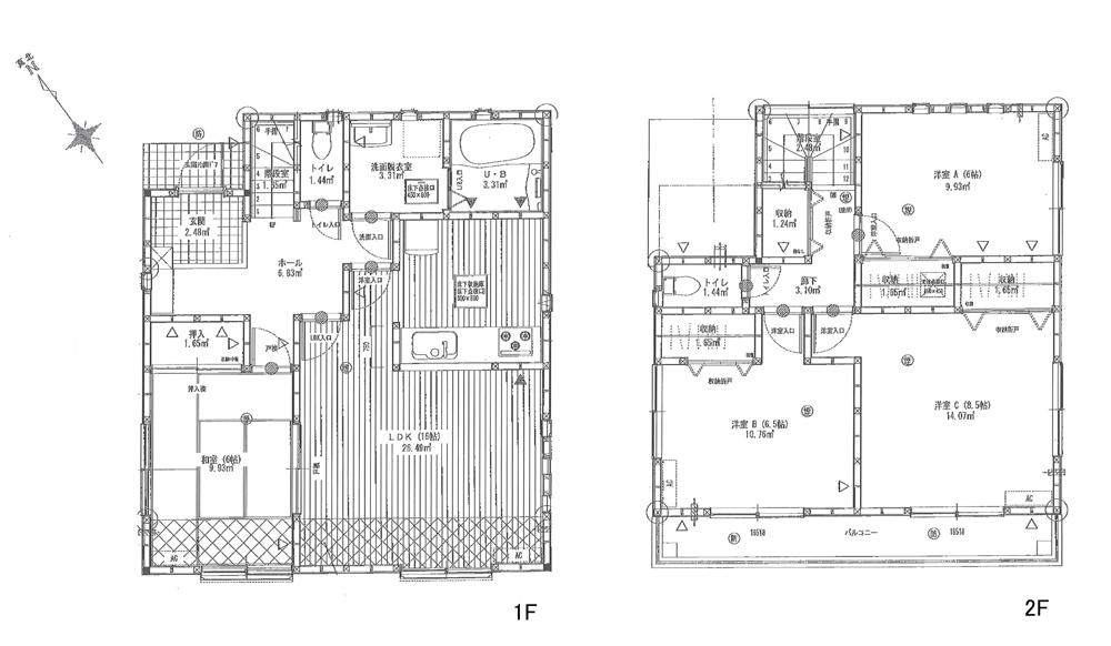 Floor plan. (Building 2), Price 35,800,000 yen, 4LDK, Land area 138.53 sq m , Building area 105.15 sq m