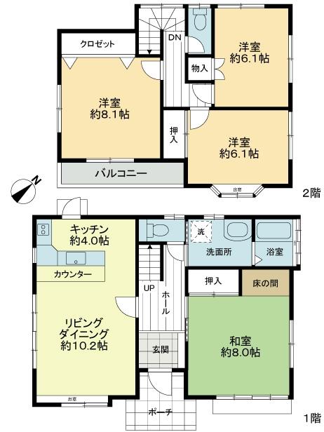 Floor plan. 13.8 million yen, 4LDK, Land area 133.96 sq m , Building area 101.85 sq m