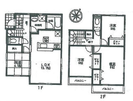 Floor plan. (Building 2), Price 21.3 million yen, 4LDK, Land area 109.71 sq m , Building area 90.72 sq m
