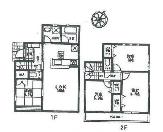 Floor plan. (3 Building), Price 21,800,000 yen, 4LDK, Land area 111.21 sq m , Building area 86.66 sq m