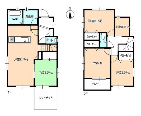 Floor plan. 31,800,000 yen, 4LDK, Land area 105.05 sq m , Building area 94.4 sq m