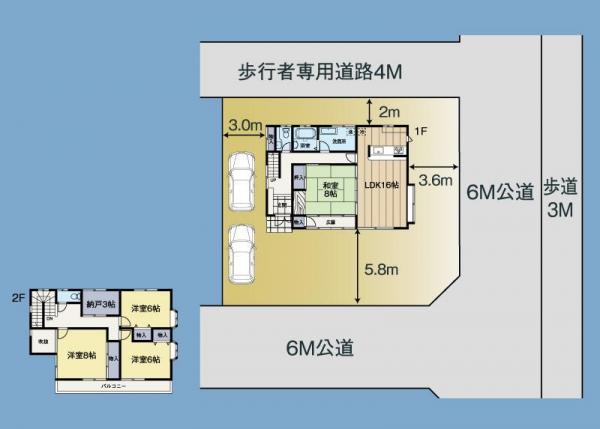 Floor plan. 39,800,000 yen, 4LDK+S, Land area 252.59 sq m , Building area 133.03 sq m