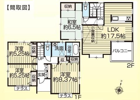 Compartment figure. Land price 34,500,000 yen (planned), Land area 110 sq m