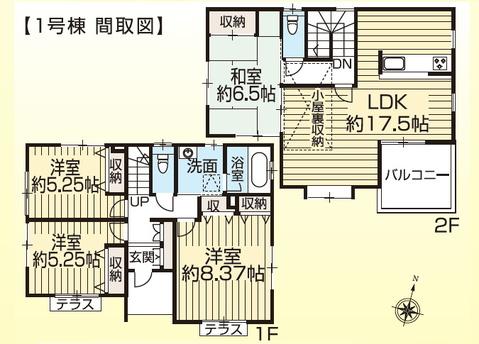 Building plan example (floor plan). Free design Ikamu of house