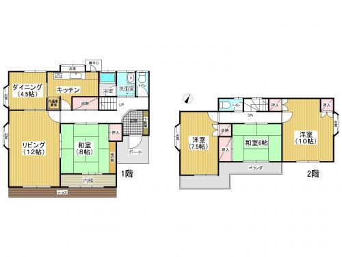 Floor plan. 24,800,000 yen, 4LDK, Land area 205.46 sq m , Building area 123.59 sq m