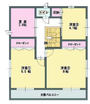 Floor plan. 24,800,000 yen, 3LDK + S (storeroom), Land area 147.76 sq m , Building area 112.64 sq m 2 floor
