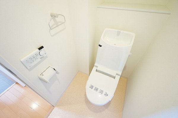 Toilet. Toilet with a comfortable warm water washing toilet seat