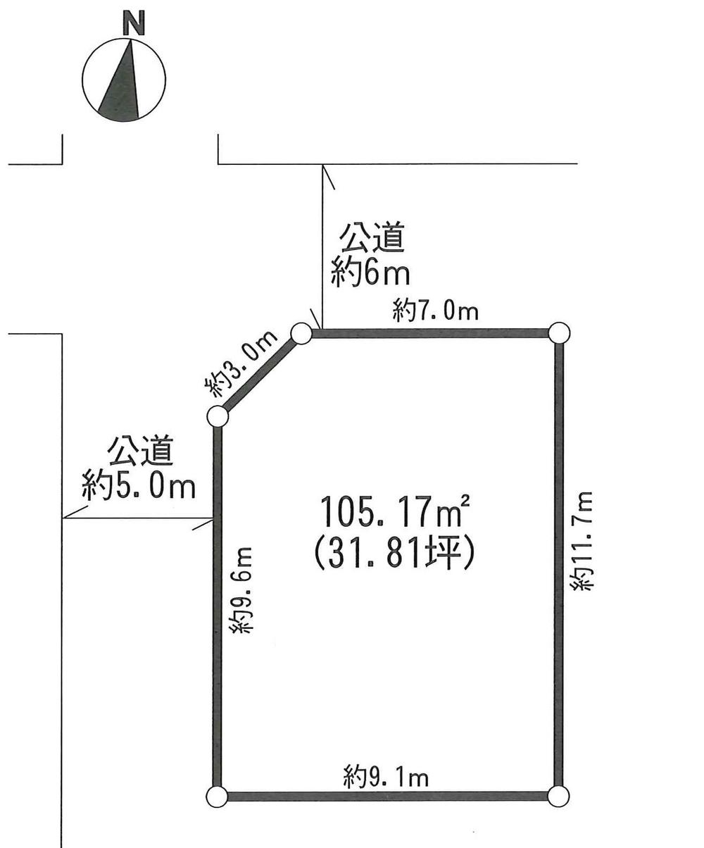 Compartment figure. Land price 18.9 million yen, Land area 105.17 sq m