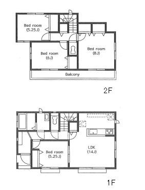 Floor plan. (F Building), Price 23,900,000 yen, 4LDK, Land area 105.86 sq m , Building area 94.6 sq m