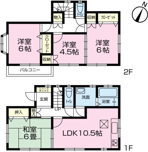 Floor plan. 19,800,000 yen, 4LDK, Land area 100.04 sq m , Is a floor plan of the building area 85.92 sq m 4LDK. lighting equipment ・ Curtain is rail Installed! 