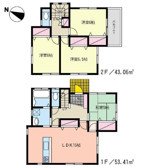 Floor plan. (Nakaechi C Building), Price 26,300,000 yen, 4LDK, Land area 120.03 sq m , Building area 96.47 sq m