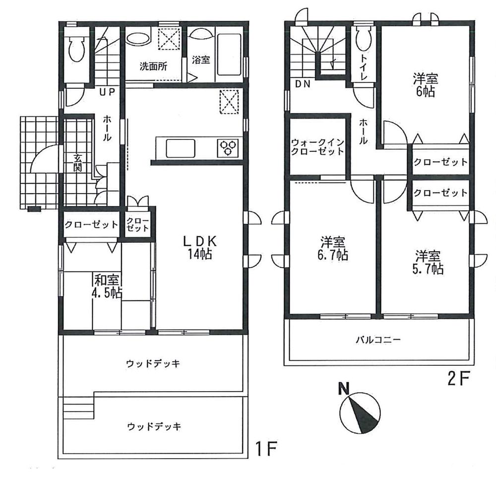 Floor plan. 25,800,000 yen, 4LDK, Land area 176.18 sq m , Building area 96.88 sq m