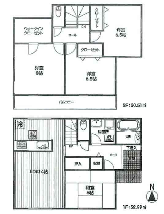 Floor plan. (3 Building), Price 25,800,000 yen, 4LDK, Land area 130.32 sq m , Building area 103.5 sq m