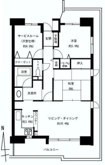 Floor plan. 2LDK+S, Price 22,800,000 yen, Occupied area 70.19 sq m , Balcony area 26.64 sq m