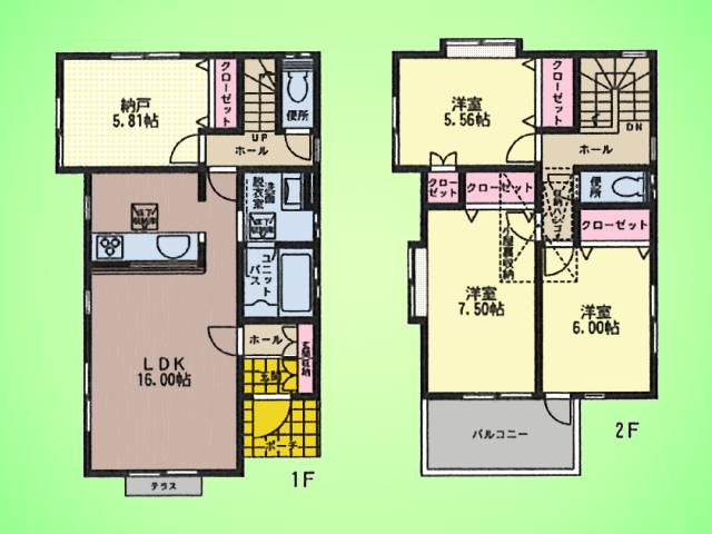 Floor plan. (1 Building), Price 29,800,000 yen, 3LDK+S, Land area 113.82 sq m , Building area 99.58 sq m