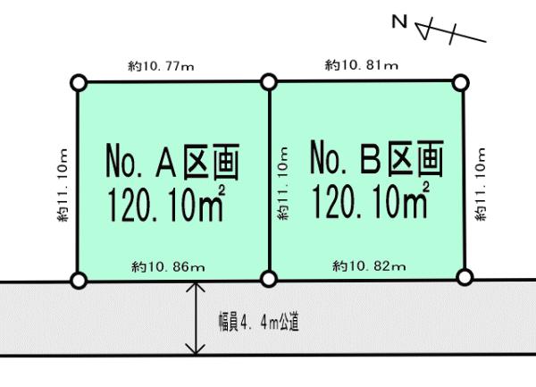 Compartment figure. Land price 14.8 million yen, Land area 120.1 sq m