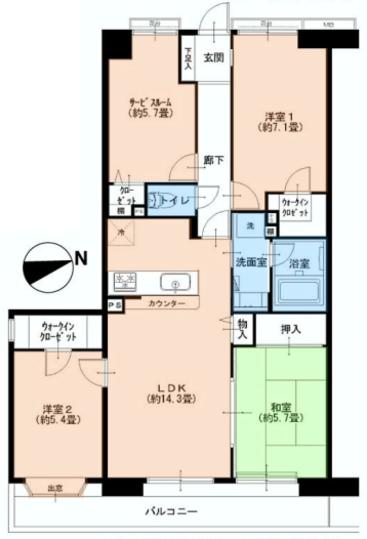 Floor plan. 3LDK+S, Price 24,900,000 yen, Occupied area 83.25 sq m , Balcony area 11.05 sq m