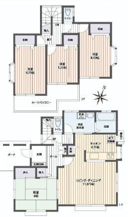 Floor plan. 25,900,000 yen, 4LDK, Land area 150.1 sq m , Building area 102.88 sq m storage space is abundant!
