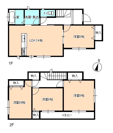 Floor plan. (2), Price 29,800,000 yen, 4LDK, Land area 134.9 sq m , Building area 96.05 sq m